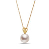 9-10mm Natural Color AA White South Sea Pearl 14k Yellow Gold Pendant