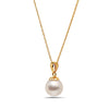 8-8.5mm AA Akoya Cultured Pearl 14k Yellow Gold Pendant