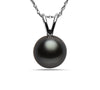 8-9mm Natural Color Tahitian Pearl 14k White Gold Pendant