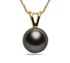 8-9mm Natural Color Tahitian Pearl 14k Yellow Gold Pendant