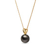 8-9mm Natural Color Tahitian Pearl 14k Yellow Gold Pendant