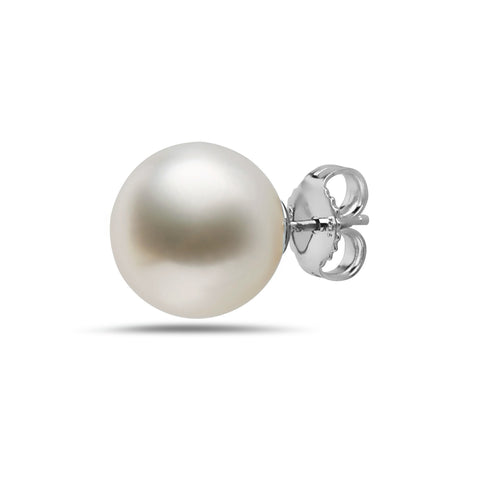 9-10mm Natural Color White South Sea 14k Gold Stud Earrings