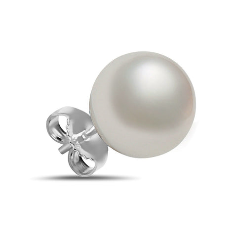 9-10mm Natural Color White South Sea 14k Gold Stud Earrings