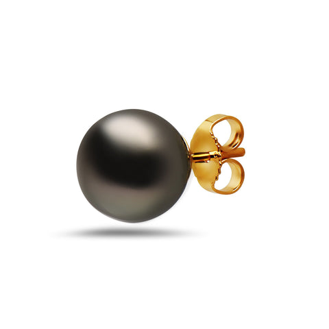 10-11mm Natural Color Tahitian Pearl 14k Gold Stud Earrings restest