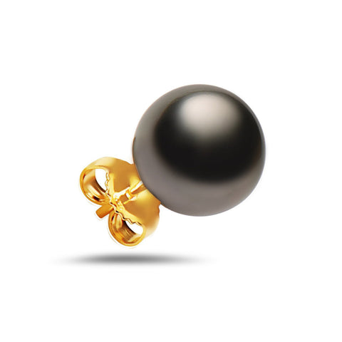 10-11mm Natural Color Tahitian Pearl 14k Gold Stud Earrings restest