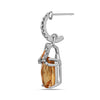 Radiant Cut Citrine, Diamond, Sterling Silver and 14k Yellow Gold Earrings