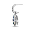 Radiant Cut Blue Topaz, Diamond, Sterling Silver and 14k Yellow Gold Earrings