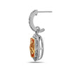 Radiant Cut Citrine, Diamond, Sterling Silver and 14k Yellow Gold Earrings