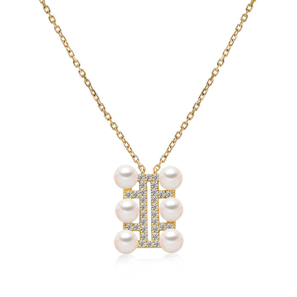 14k Yellow Gold 4.5-5mm Akoya Triple Row Necklace