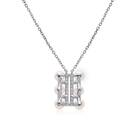 14k White Gold 4.5-5mm Akoya Triple Row Necklace