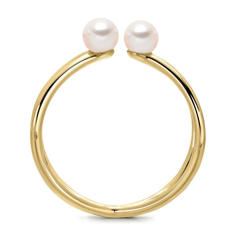 14k Yellow Gold 4-4.5mm Akoya Pearl Orbit Ring