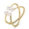 14k Yellow Gold 4-4.5mm Akoya Pearl Orbit Ring