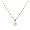 14k Yellow Gold 6.5-7mm Akoya Pearl and Pink Tourmaline Necklace