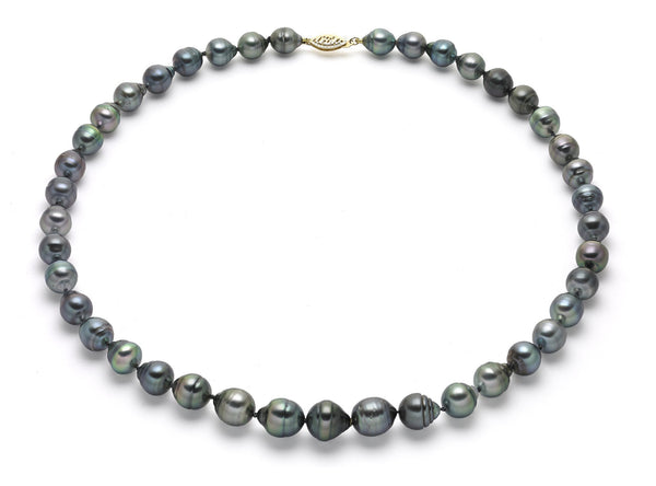 8-10mm Natural Color Circle Tahitian Strand Necklace