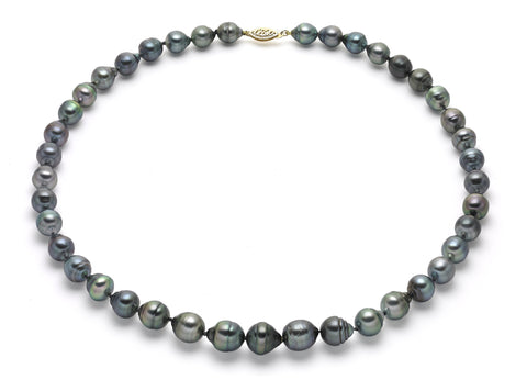 8-10mm Natural Color Circle Tahitian Strand Necklace