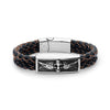 Skull Angel Steel Braided Leather Bracelet