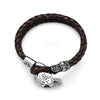 Chosen Skull Steel Braided Leather Bracelet