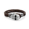 Chosen Skull Steel Braided Leather Bracelet