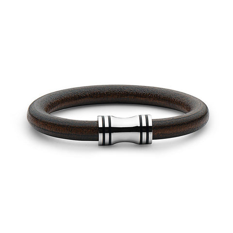 Steel Smooth Leather Bracelet