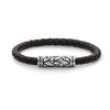 Steel "Star of David" Braided Leather Bracelet