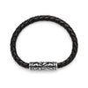 Steel "Star of David" Braided Leather Bracelet