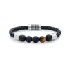 Tiger Eye and Agate Braided Leather Bracelet