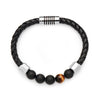 Tiger Eye and Agate Braided Leather Bracelet