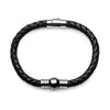 10-11mm Tahitian Circle Pearl Braided Leather Bracelet