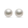 9-10mm Natural Color White South Sea 14k Gold Stud Earrings
