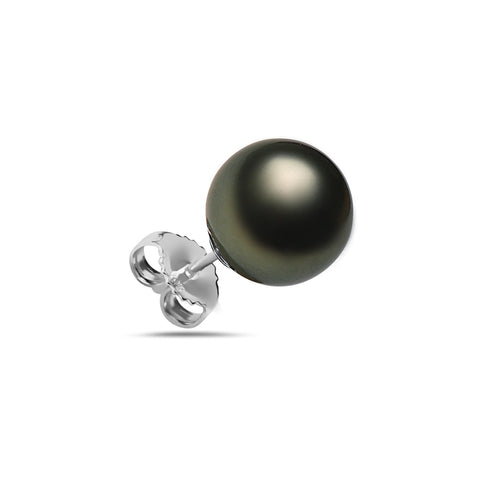 9-10mm Natural Color Tahitian Pearl 14k Gold Stud Earrings