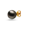 9-10mm Natural Color Tahitian Pearl 14k Gold Stud Earrings