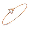 14k Rose Gold Diamond Triangle Stud Bangle