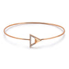 14k Rose Gold Diamond Triangle Stud Bangle