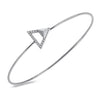 14k White Gold Diamond Triangle Stud Bangle