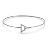 14k White Gold Diamond Triangle Stud Bangle