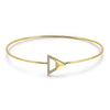 14k Yellow Gold Diamond Triangle Stud Bangle