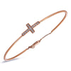 14k Rose Gold Diamond Cross Bangle