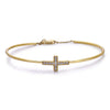 14k Yellow Gold Diamond Cross Bangle
