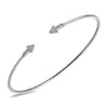 14k White Gold Diamond Arrow Bangle