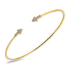 14k Yellow Gold Diamond Arrow Bangle