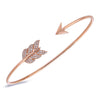 14k Rose Gold Diamond Feather Arrow Bangle