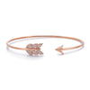 14k Rose Gold Diamond Feather Arrow Bangle