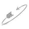 14k White Gold Diamond Feather Arrow Bangle