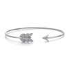 14k White Gold Diamond Feather Arrow Bangle