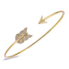 14k Yellow Gold Diamond Feather Arrow Bangle
