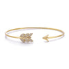 14k Yellow Gold Diamond Feather Arrow Bangle