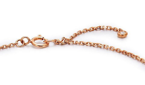 14k Rose Gold Diamond Heart Bracelet
