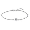 14k White Gold Diamond Heart Bracelet