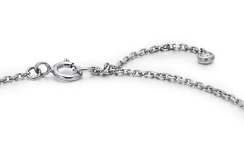 14k White Gold Diamond Heart Bracelet