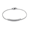 14k White Gold Diamond Feather Bracelet